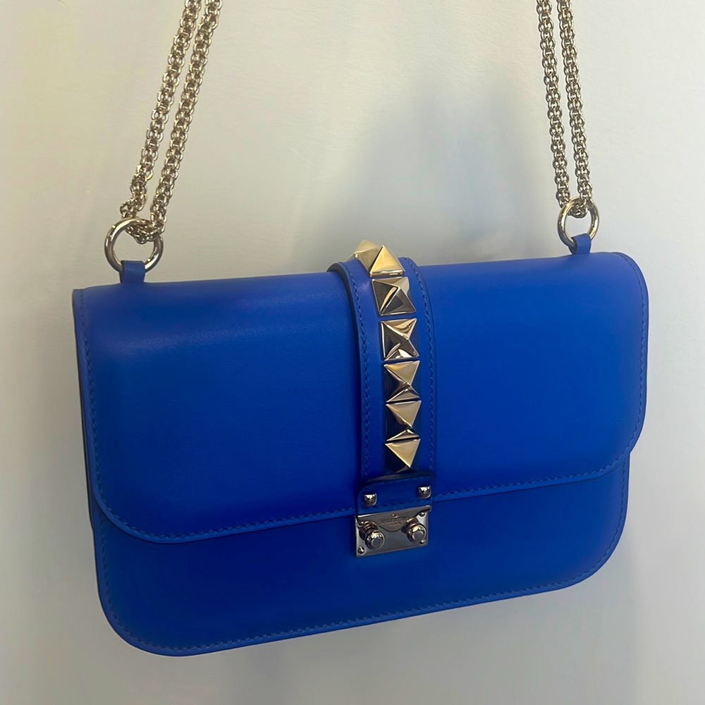 New Valentino Glamlock Bag in Blue